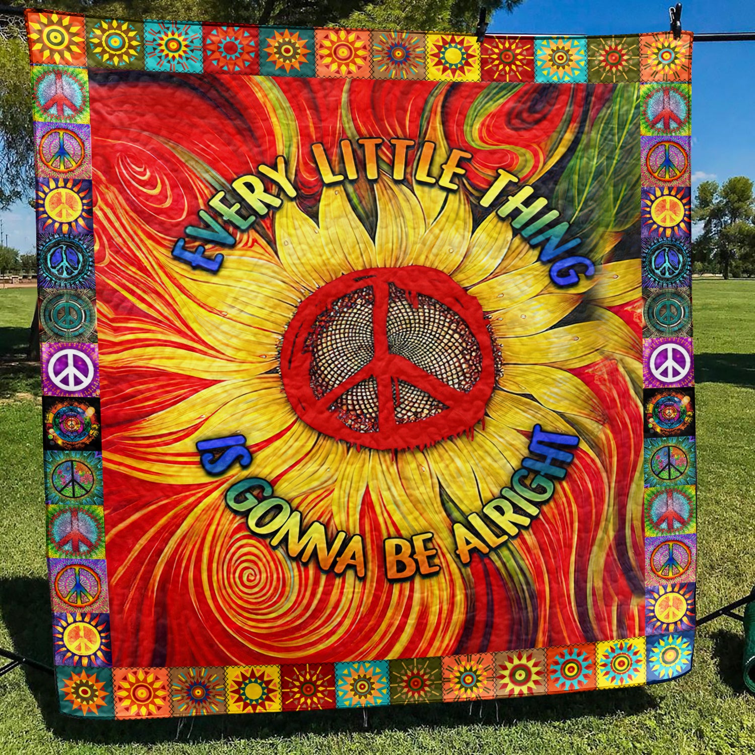 Hippie Sunflower Art Quilt TL040703Y