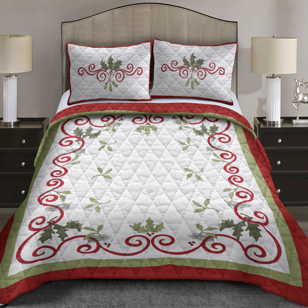 Holiday Garland Christmas CLA16110538B Quilt Bed Set