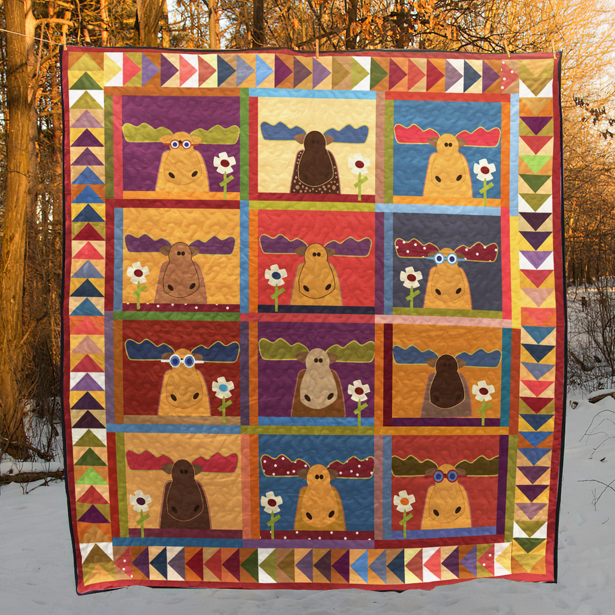 Moose CLM0910130 Art Quilt