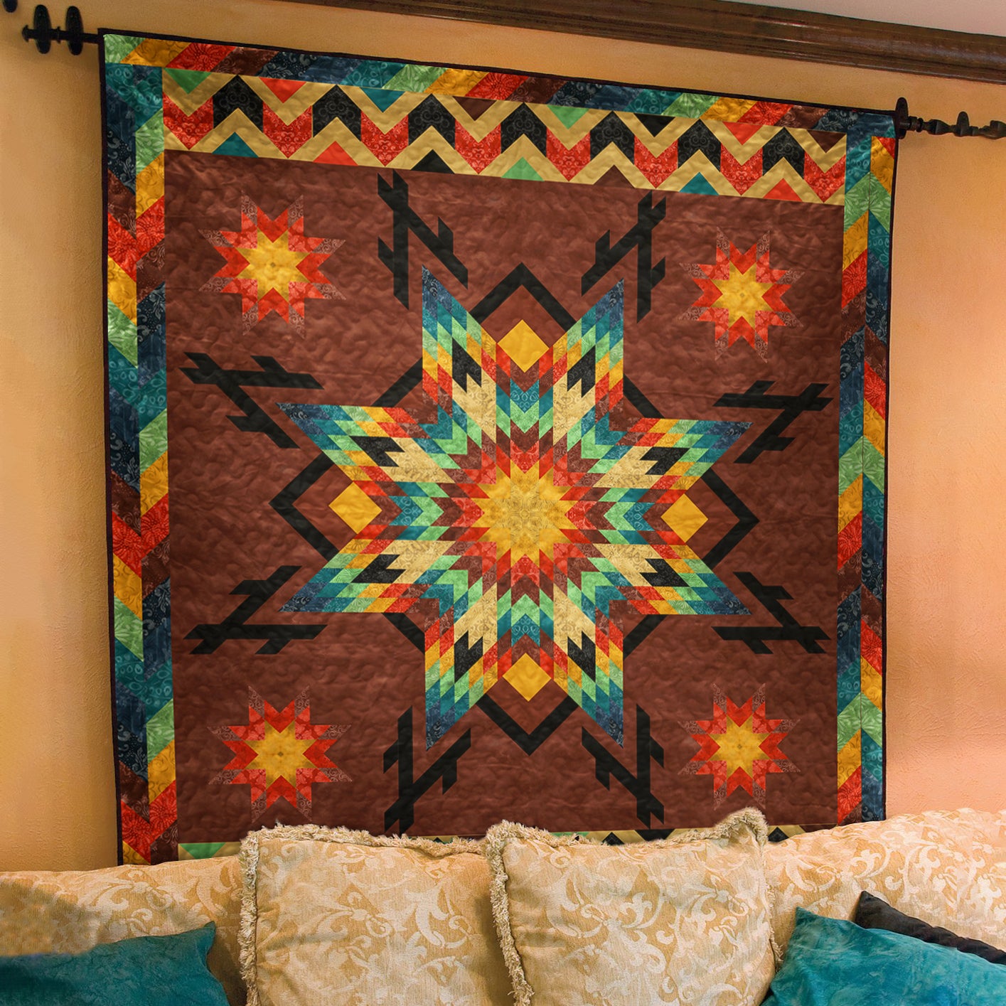 Native American Inspired Star Art Quilt TL27022302BL