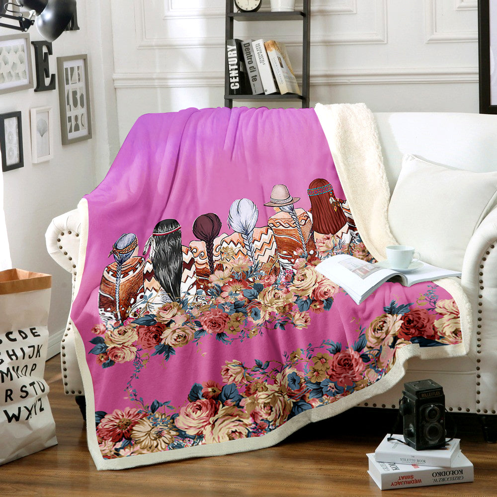 Native American Inspired Sherpa Fleece Blanket TL221002