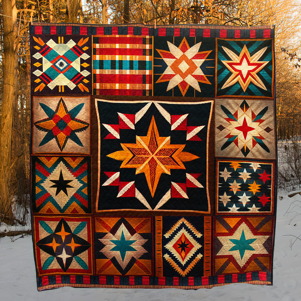 Native American Inspired Star Art Quilt TD170803Y