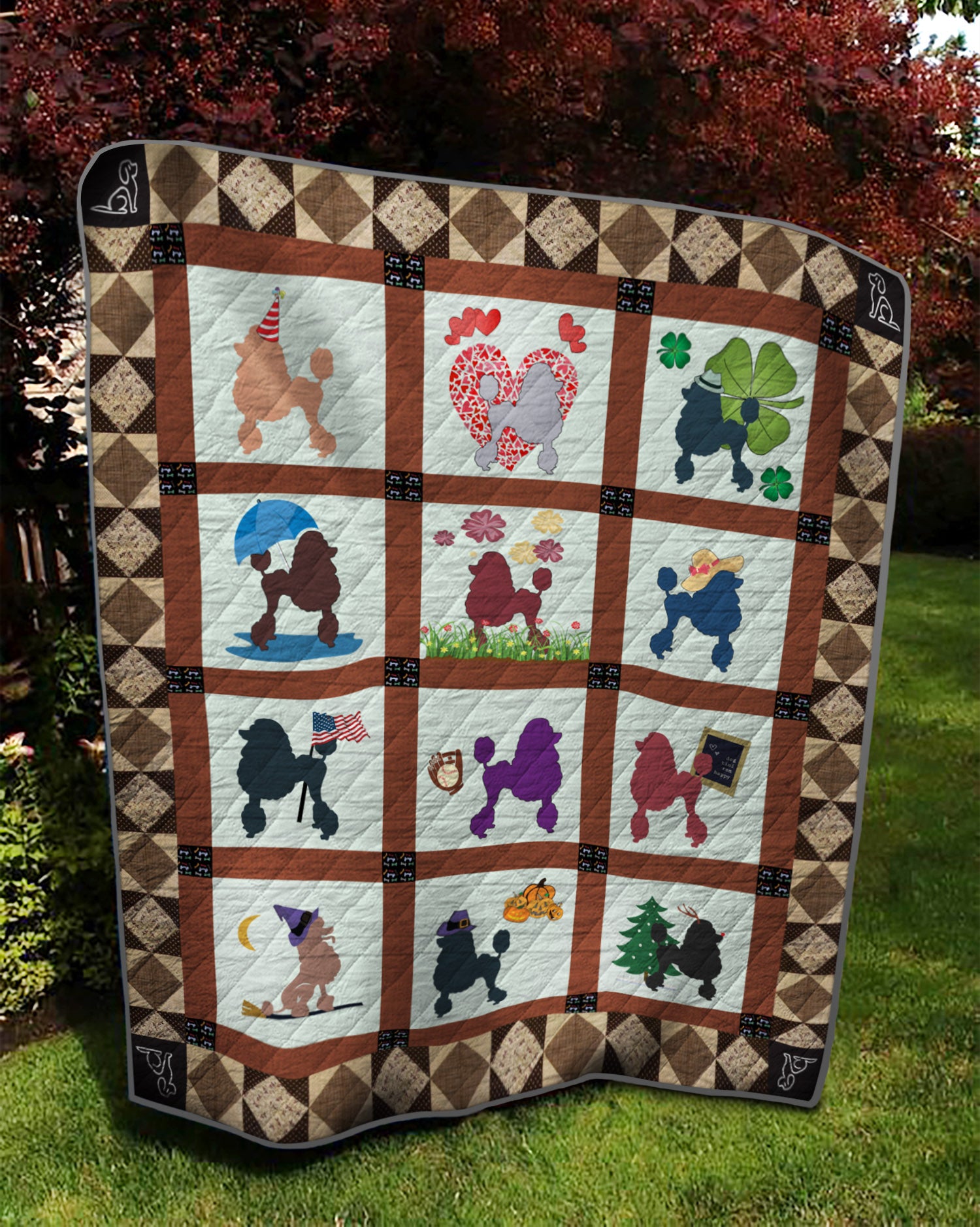 Poodle TD13110375 Art Quilt