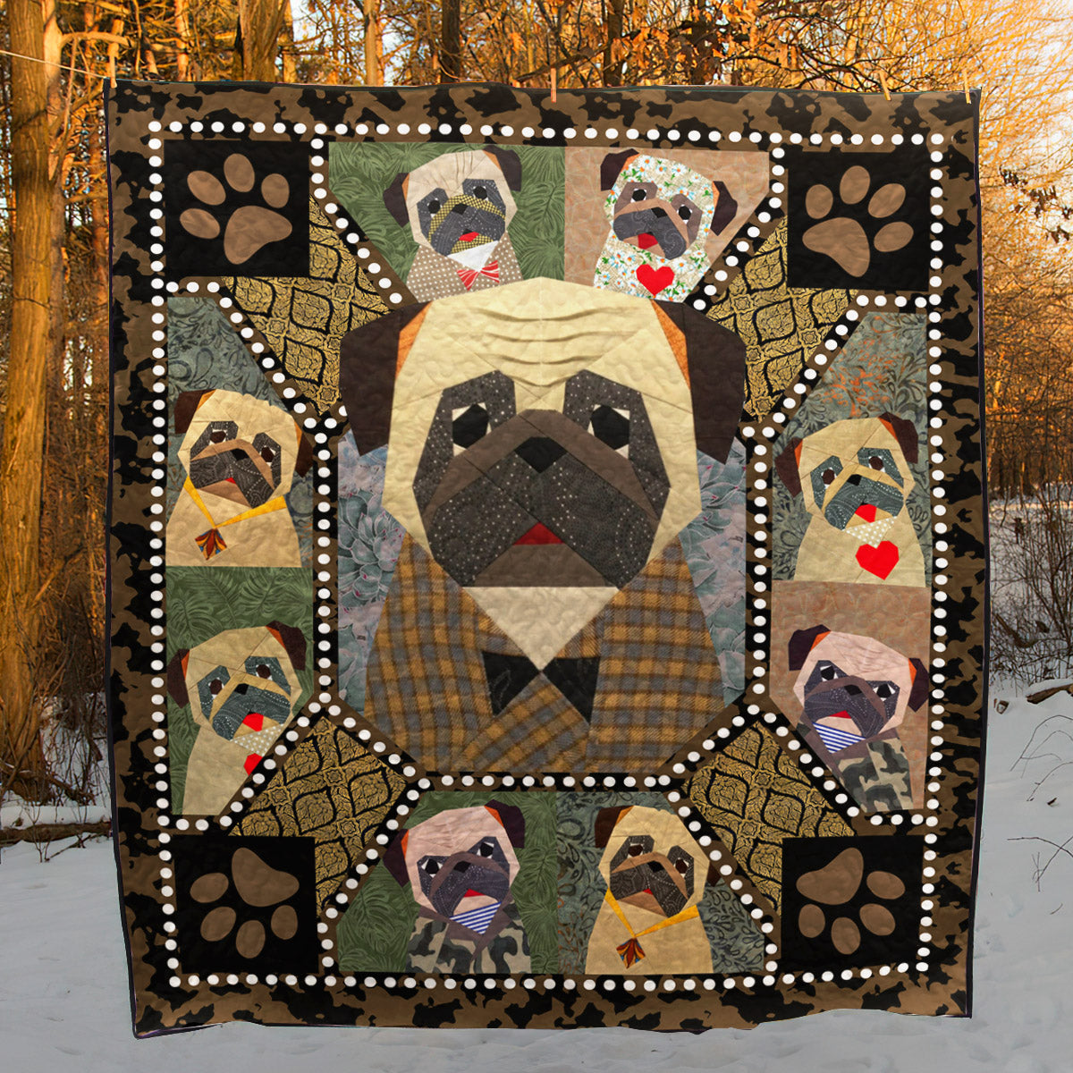 Pug Art Quilt HM151002T