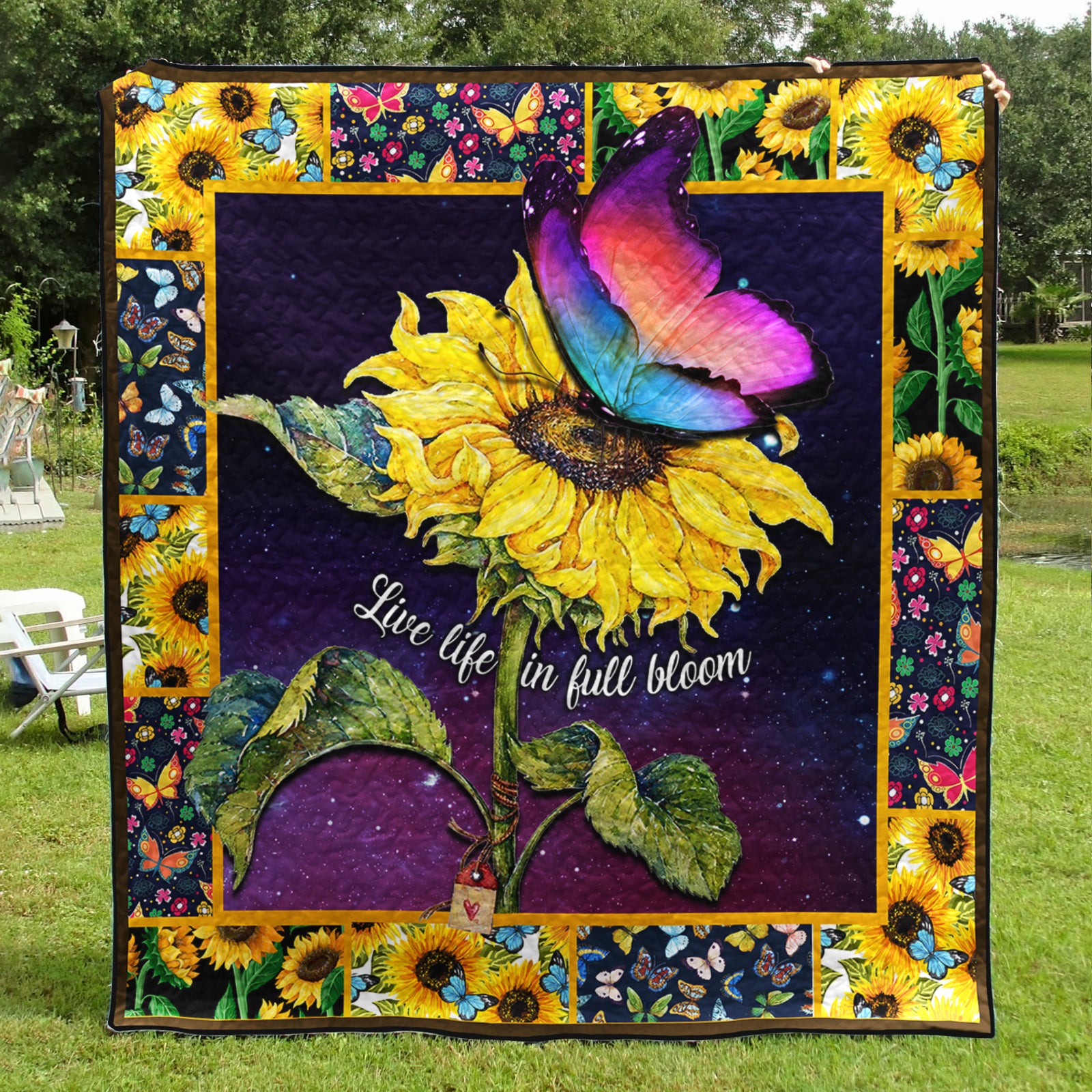 Sunflower quilt blanket hot sale