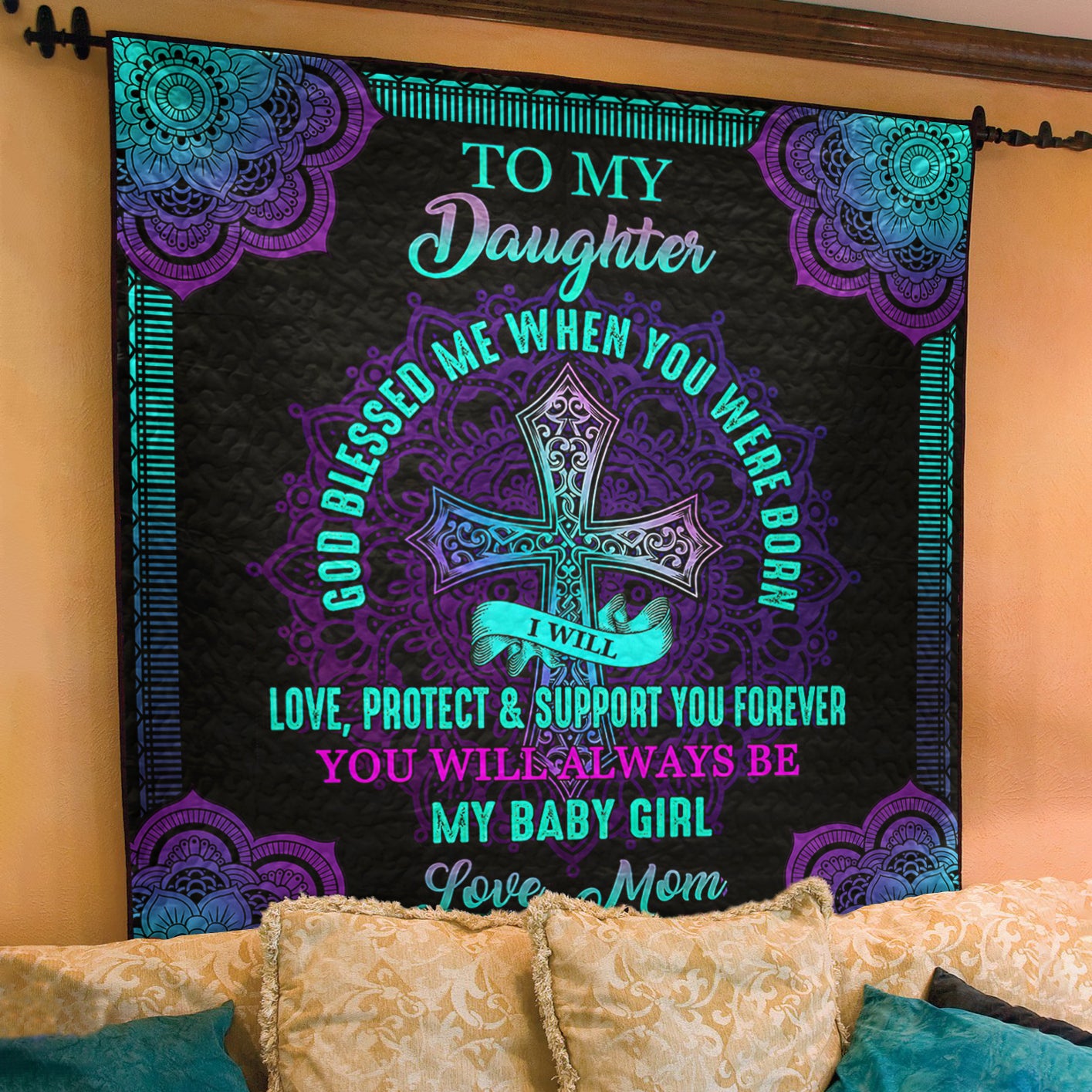 To My Daughter Christian  Art Quilt TL020606Y