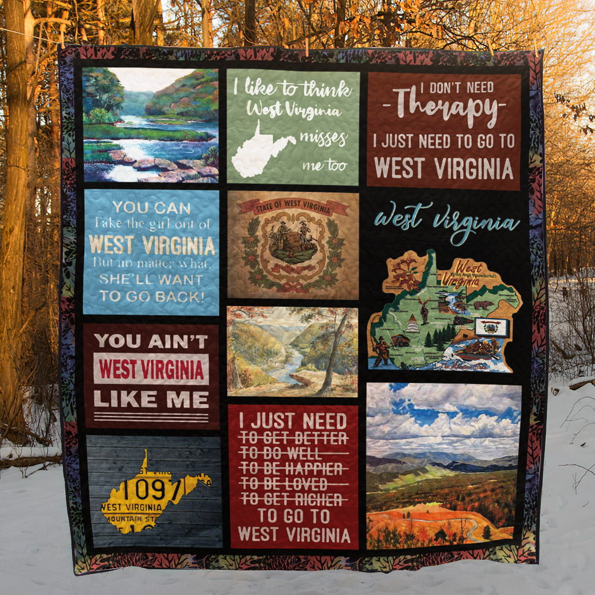 West Virginia CL14100542MDQ Art Quilt