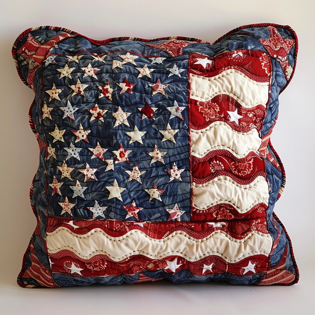 Patriotic Star TAI240424256 Quilted Pillow Case