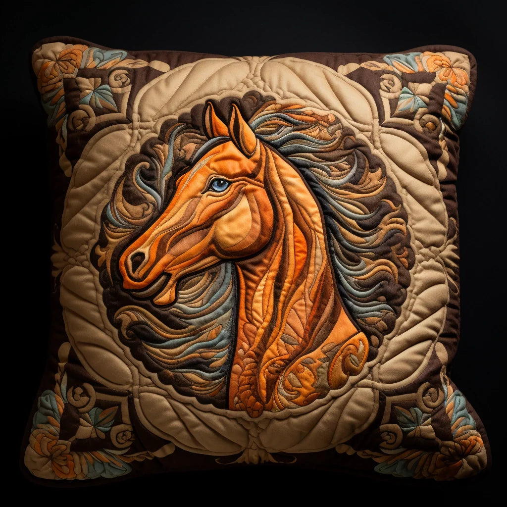 Horse TAI060324108 Quilted Pillow Case