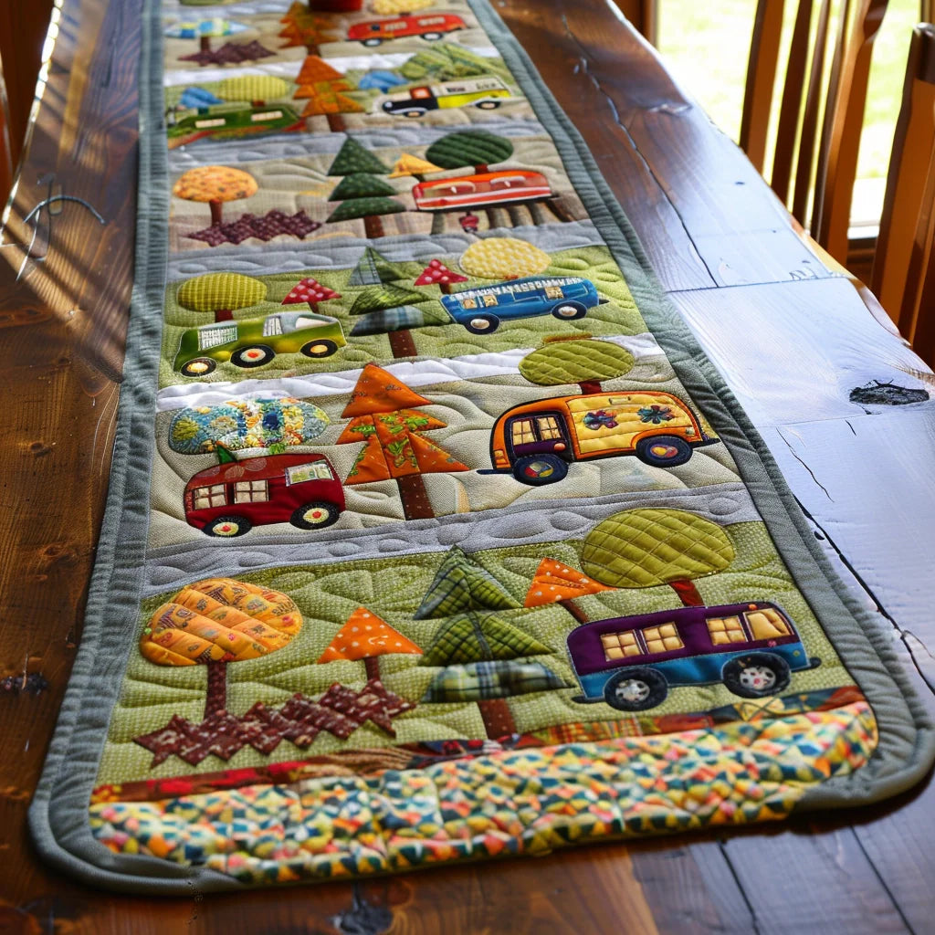 Camping Caravan TAI020324009 Quilted Table Runner