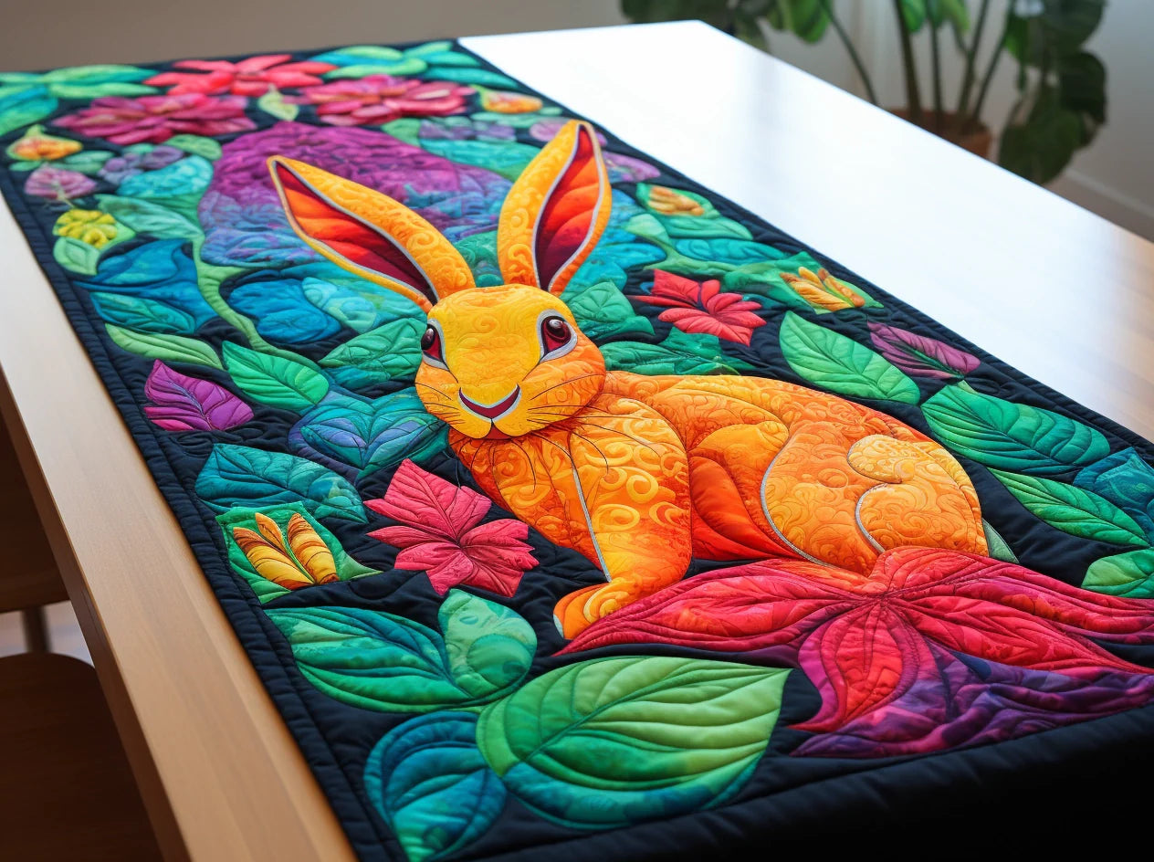 Rabbit TAI260224374 Quilted Table Runner