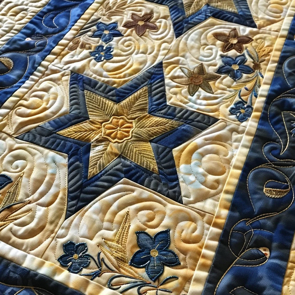 Jewish Star TAI080324094 Quilted Table Runner