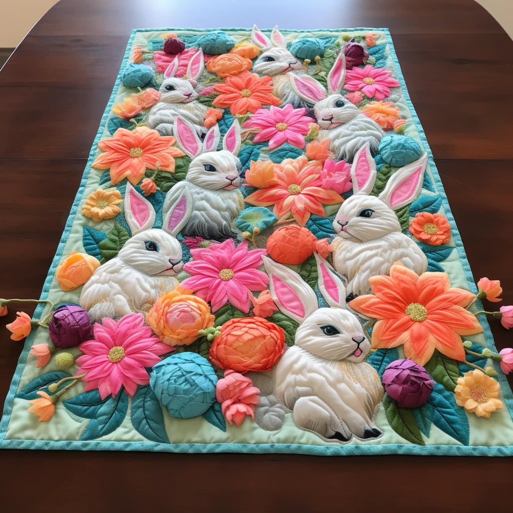 Rabbit TAI260224396 Quilted Table Runner