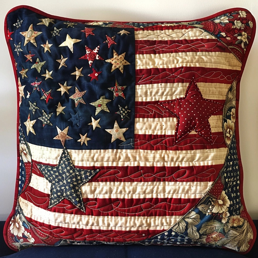 Patriotic Star TAI240424211 Quilted Pillow Case