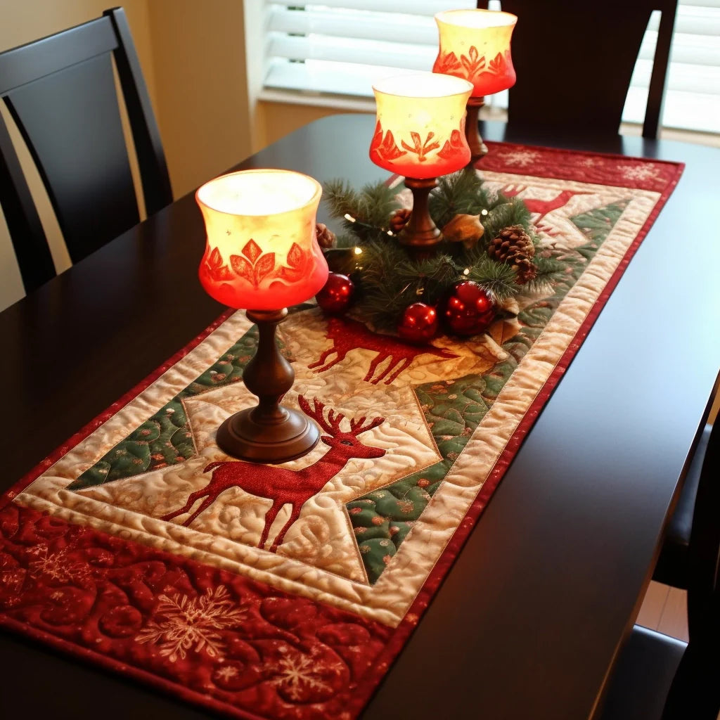 Christmas Deer TAI060123127 Quilted Table Runner