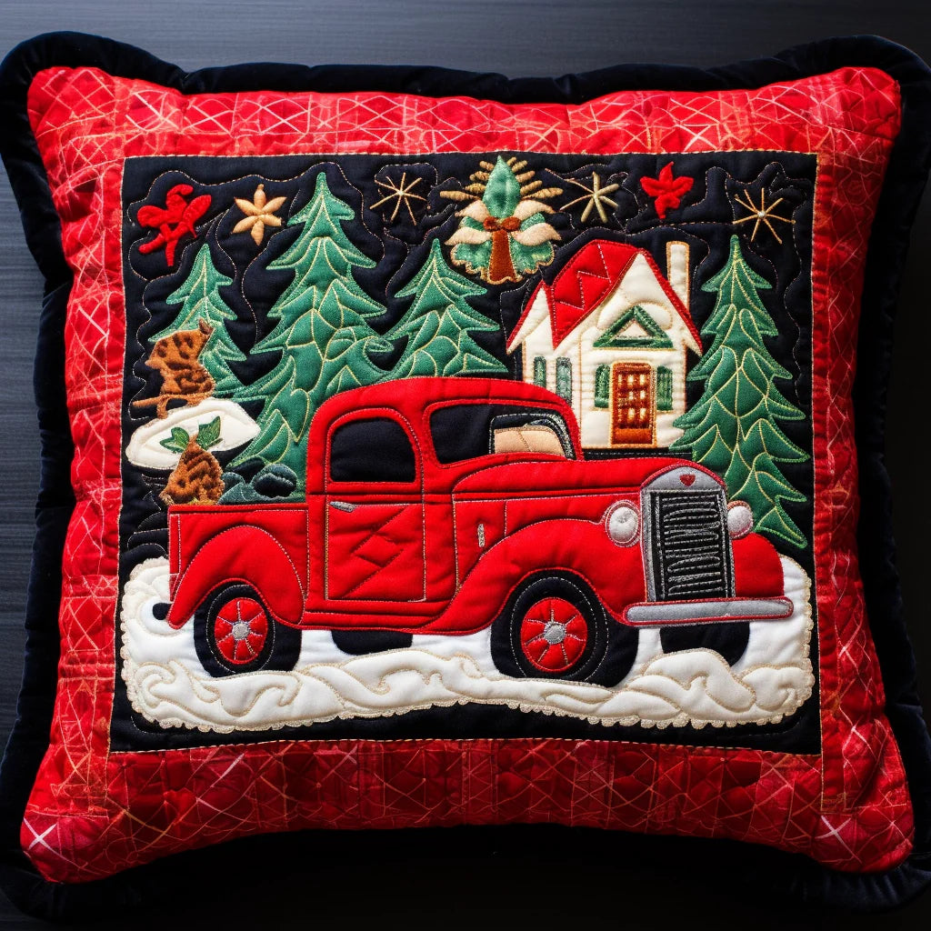 Christmas Truck TAI020324235 Quilted Pillow Case