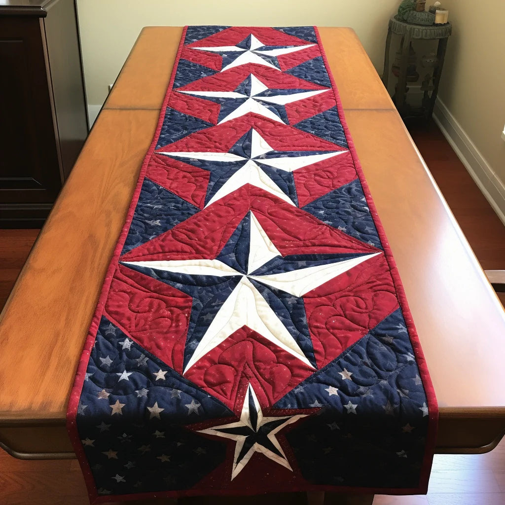 Patriotic Star TAI260224498 Quilted Table Runner