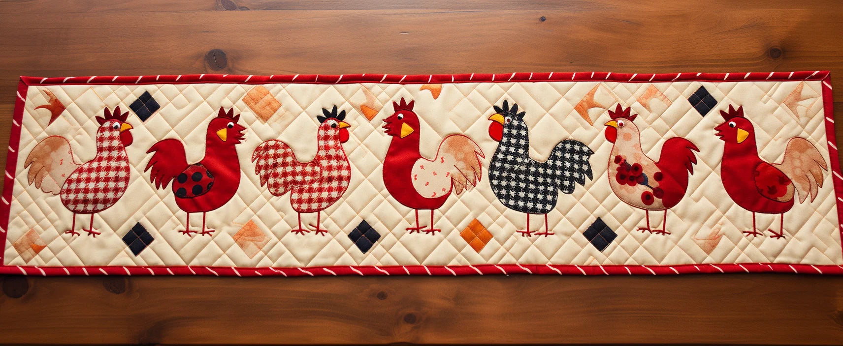 Chicken TAI280224011 Quilted Table Runner