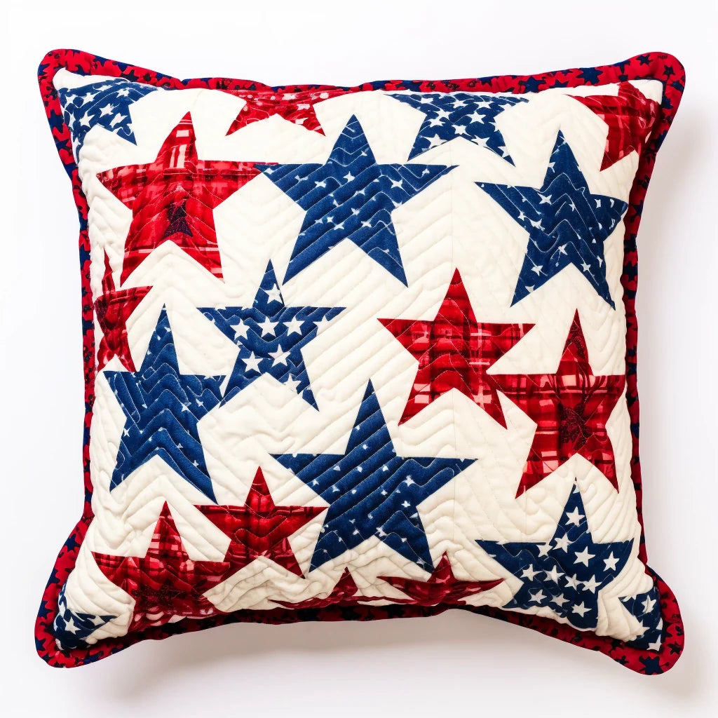 Patriotic Star TAI060324142 Quilted Pillow Case