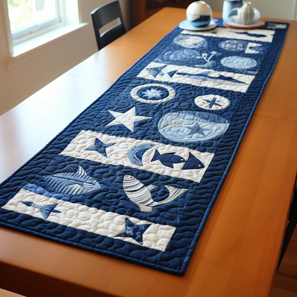 Sea Creatures TAI261223078 Quilted Table Runner