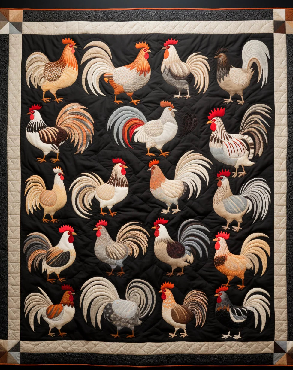 Rooster TAI07122309 Quilt Blanket