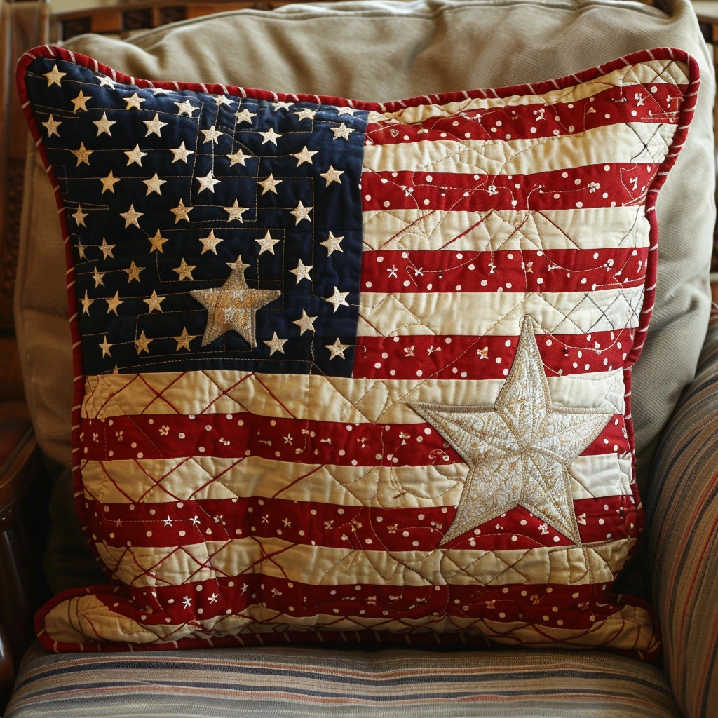 Patriotic Star TAI240424206 Quilted Pillow Case