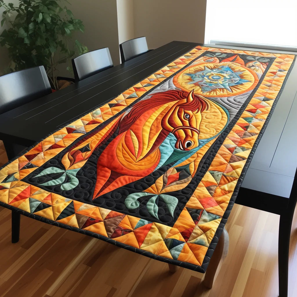 Horse TAI221223207 Quilted Table Runner