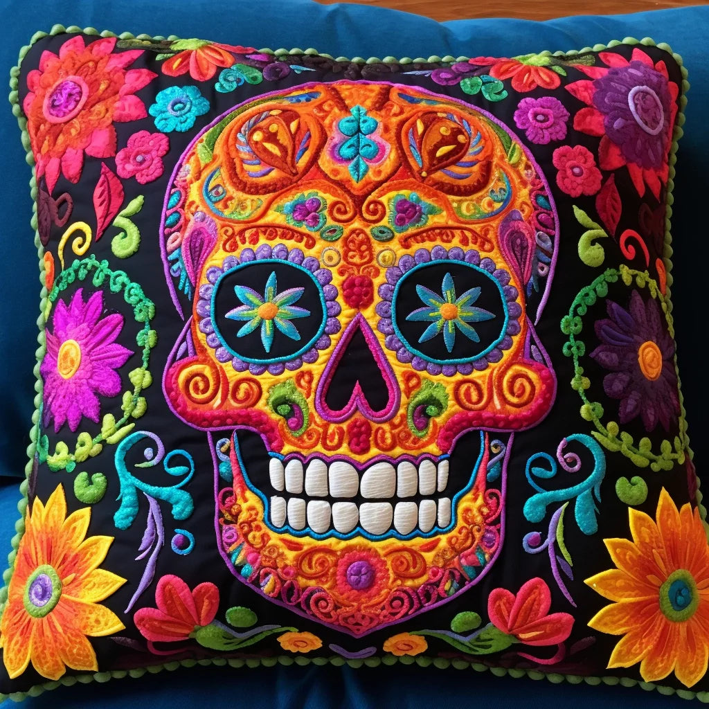 Sugar Skull TAI060324116 Quilted Pillow Case