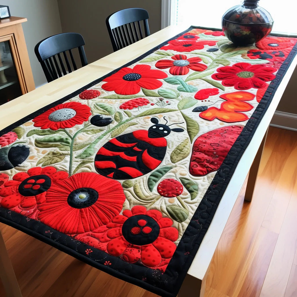 Lady Bug TAI201223081 Quilted Table Runner