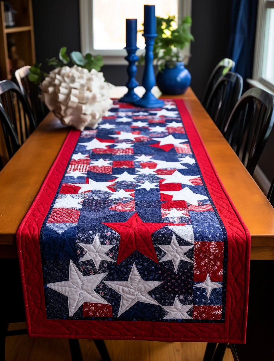Patriotic Star TAI260224463 Quilted Table Runner