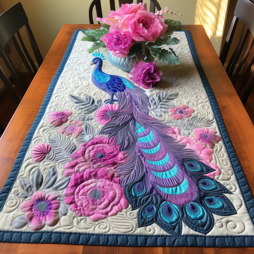 Peacock TAI260224478 Quilted Table Runner