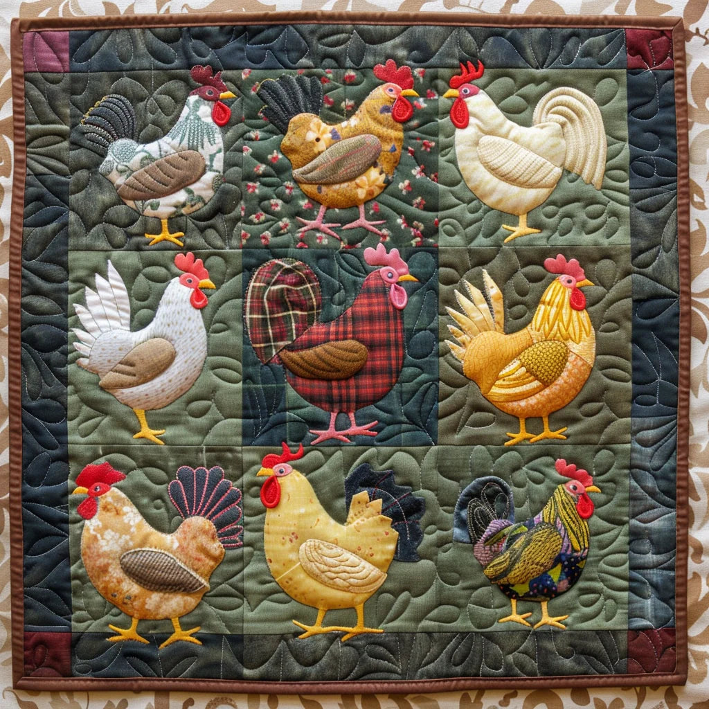 Chicken TAI060324203 Quilted Placemats