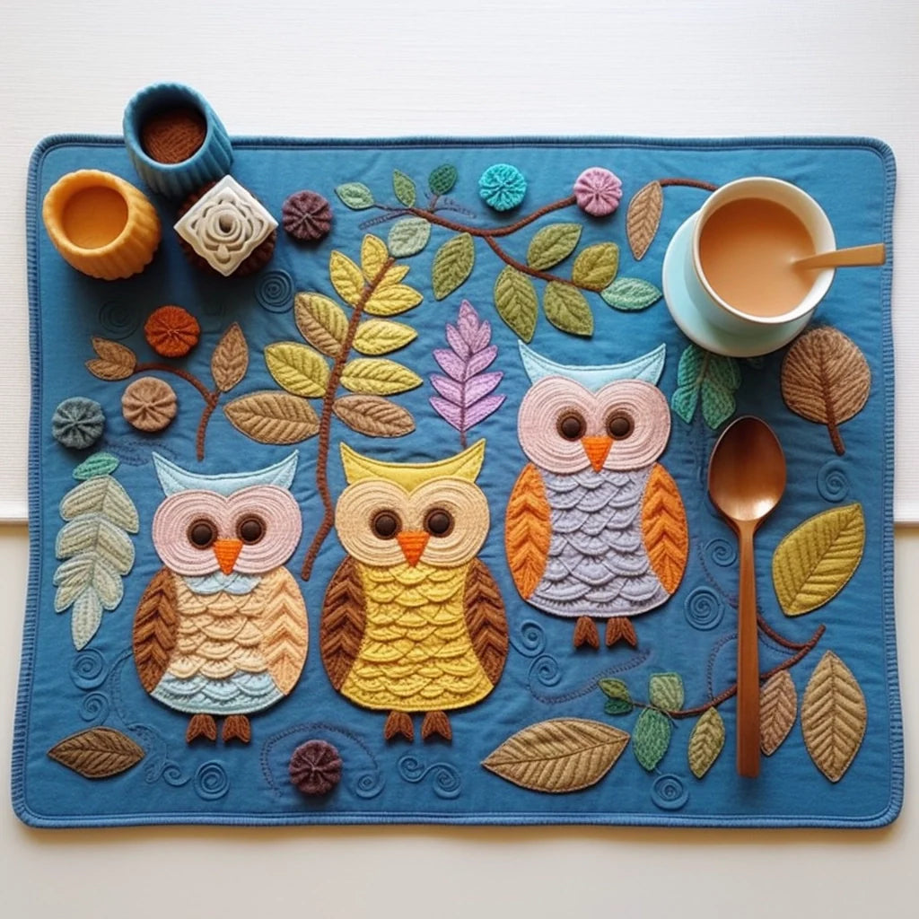 Owl TAI30112329 Quilted Placemats