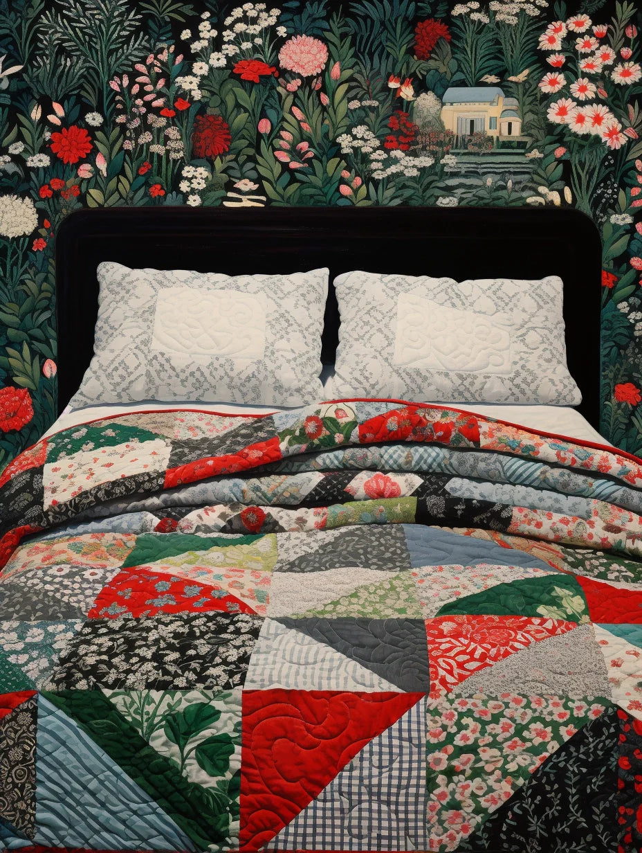 Floral Pattern BL10112349 Quilt Blanket