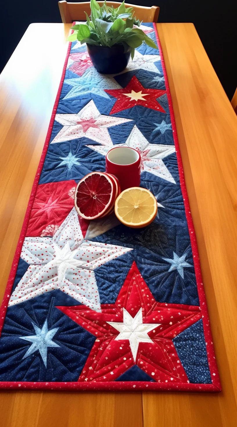 Patriotic Star TAI260224469 Quilted Table Runner