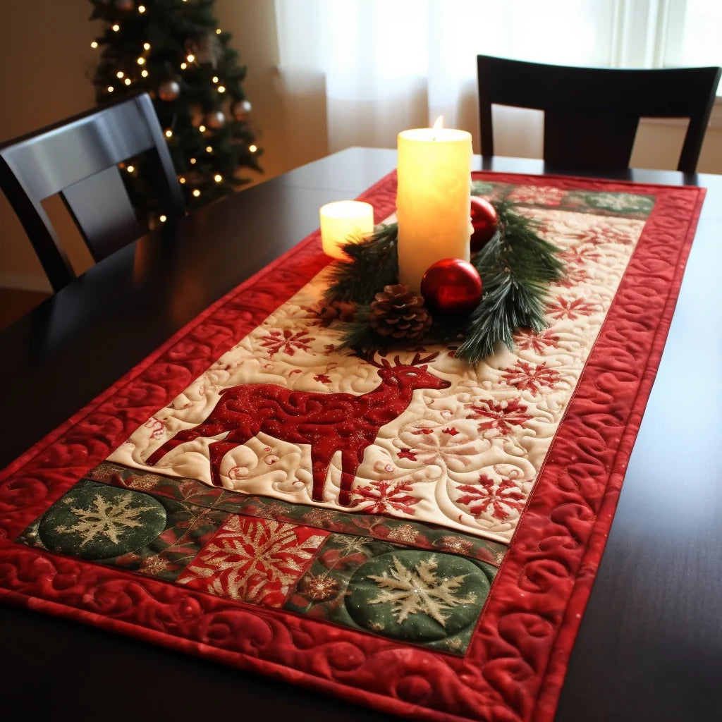 Christmas Deer TAI060123130 Quilted Table Runner