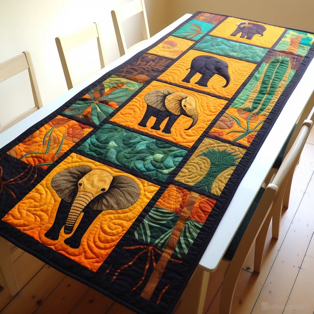 African Elephant TAI04122302 Quilted Table Runner