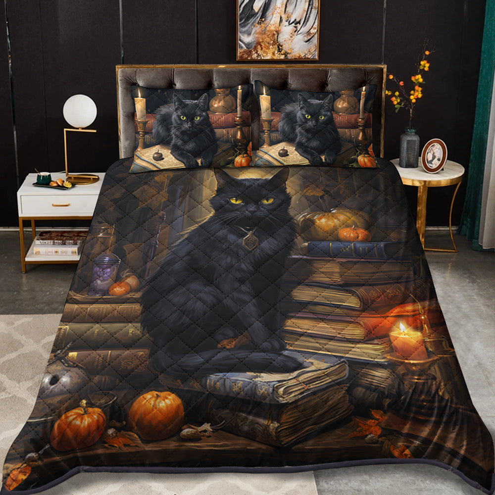 Black Cat Quilt Bed Set TL090931