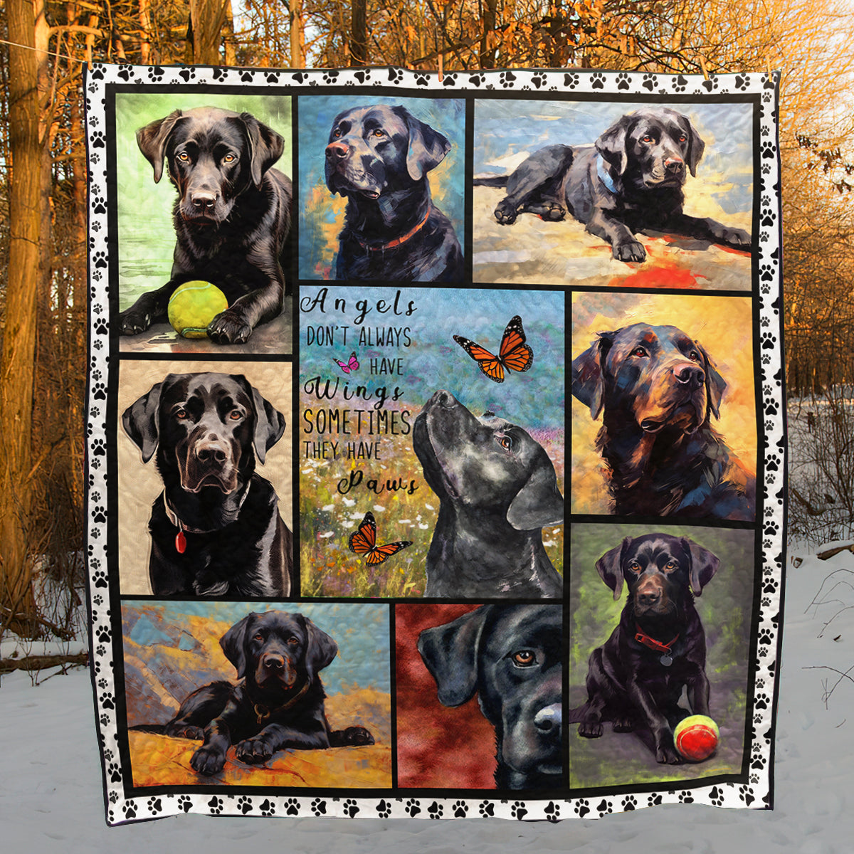 Black Labrador Lovely Black CLA31100381Q Art Quilt