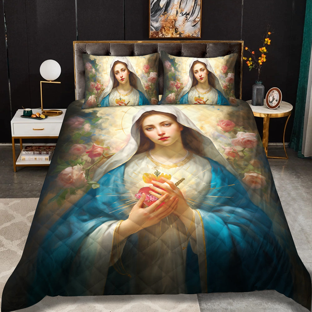 Blessed Virgin Mary Quilt Bed Set HT130903