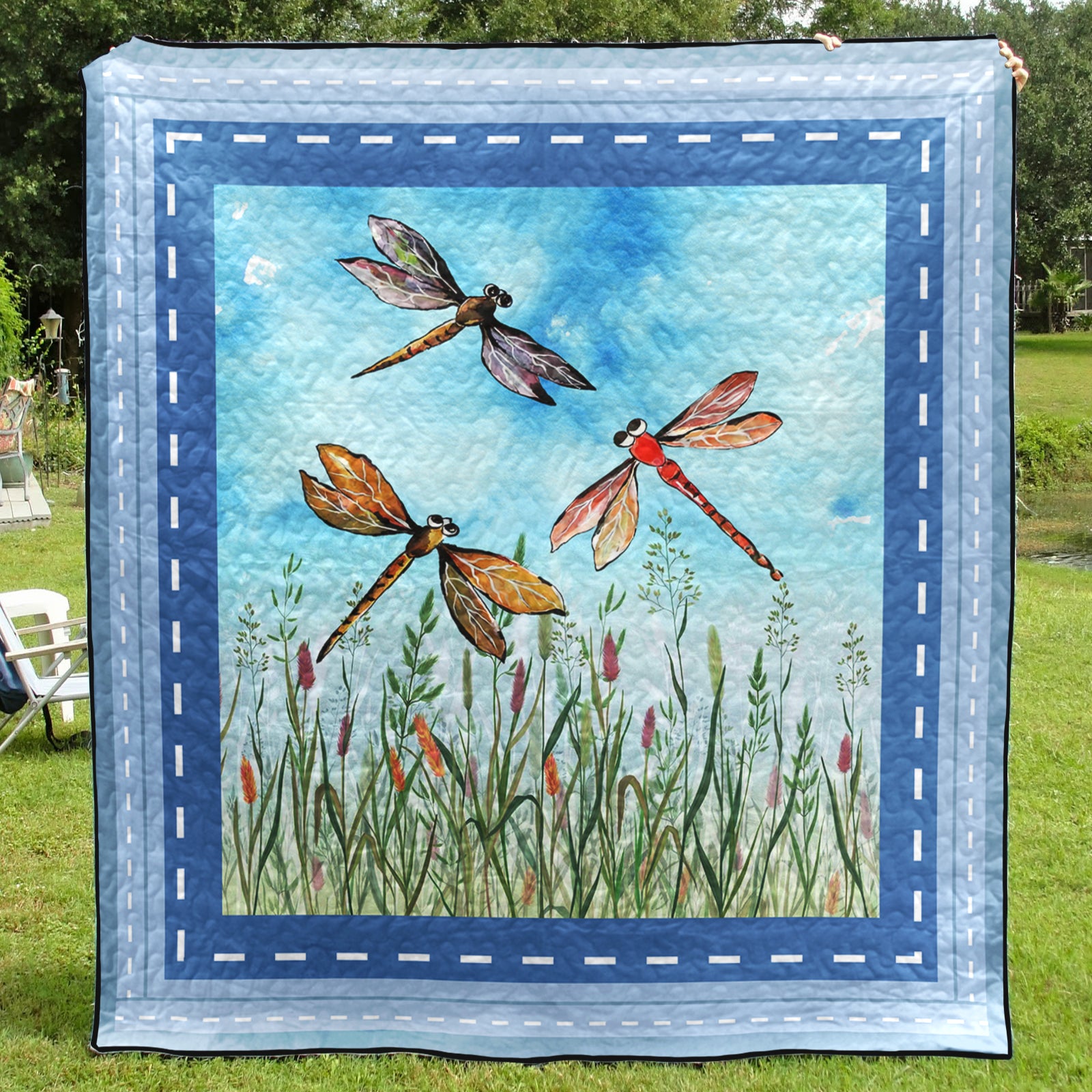 Blue Dragonfly CLT270608 Art Quilt