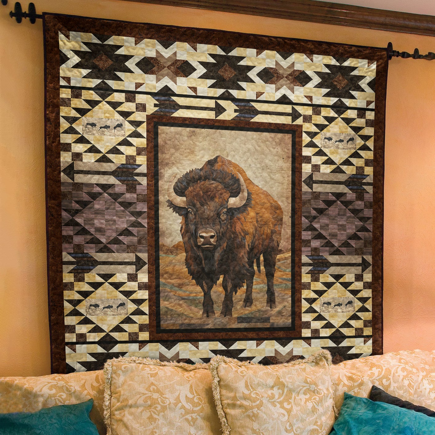 Buffalo Yellowstone National Park Art Quilt TL100602Y