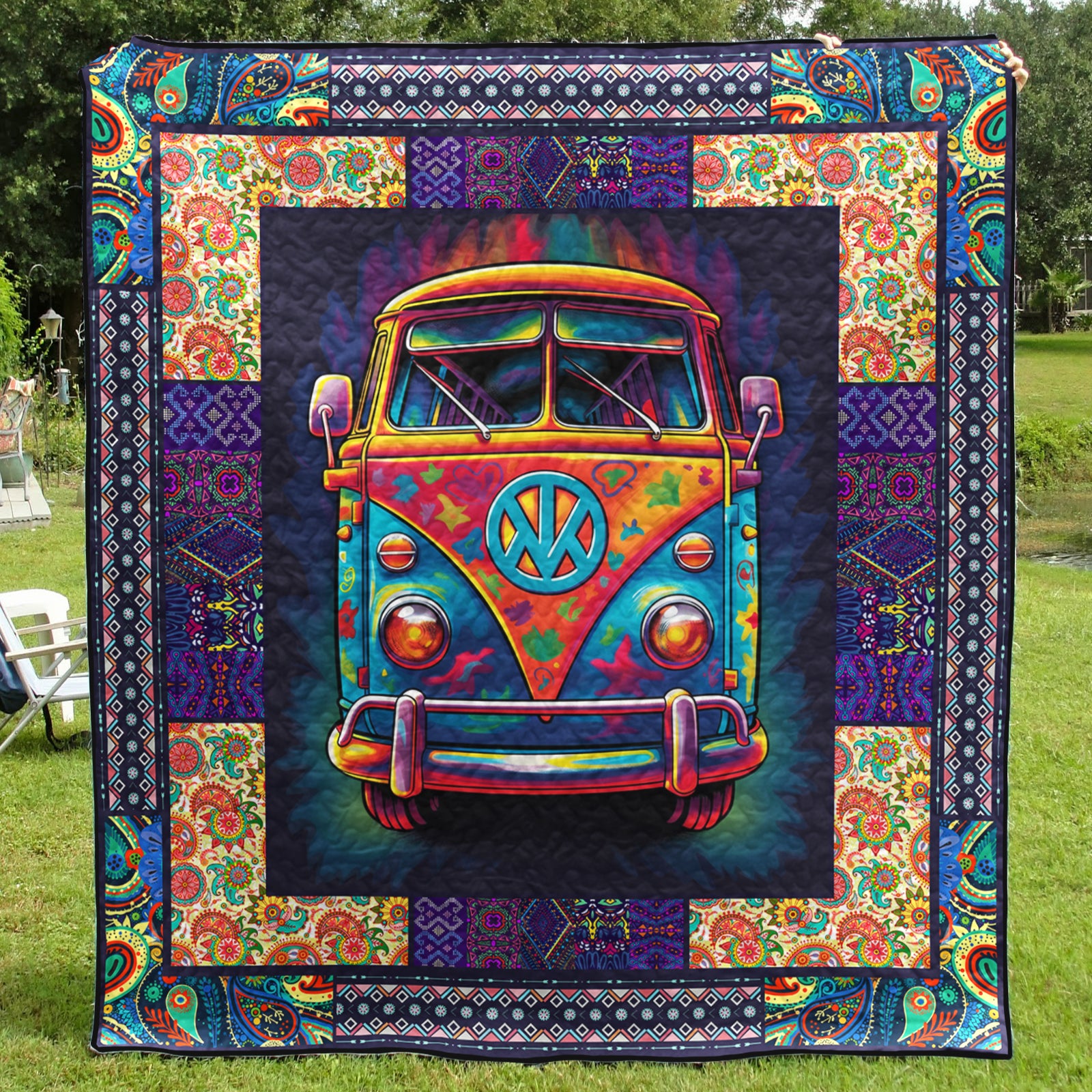 Bus Hippie Art Quilt HN160602M
