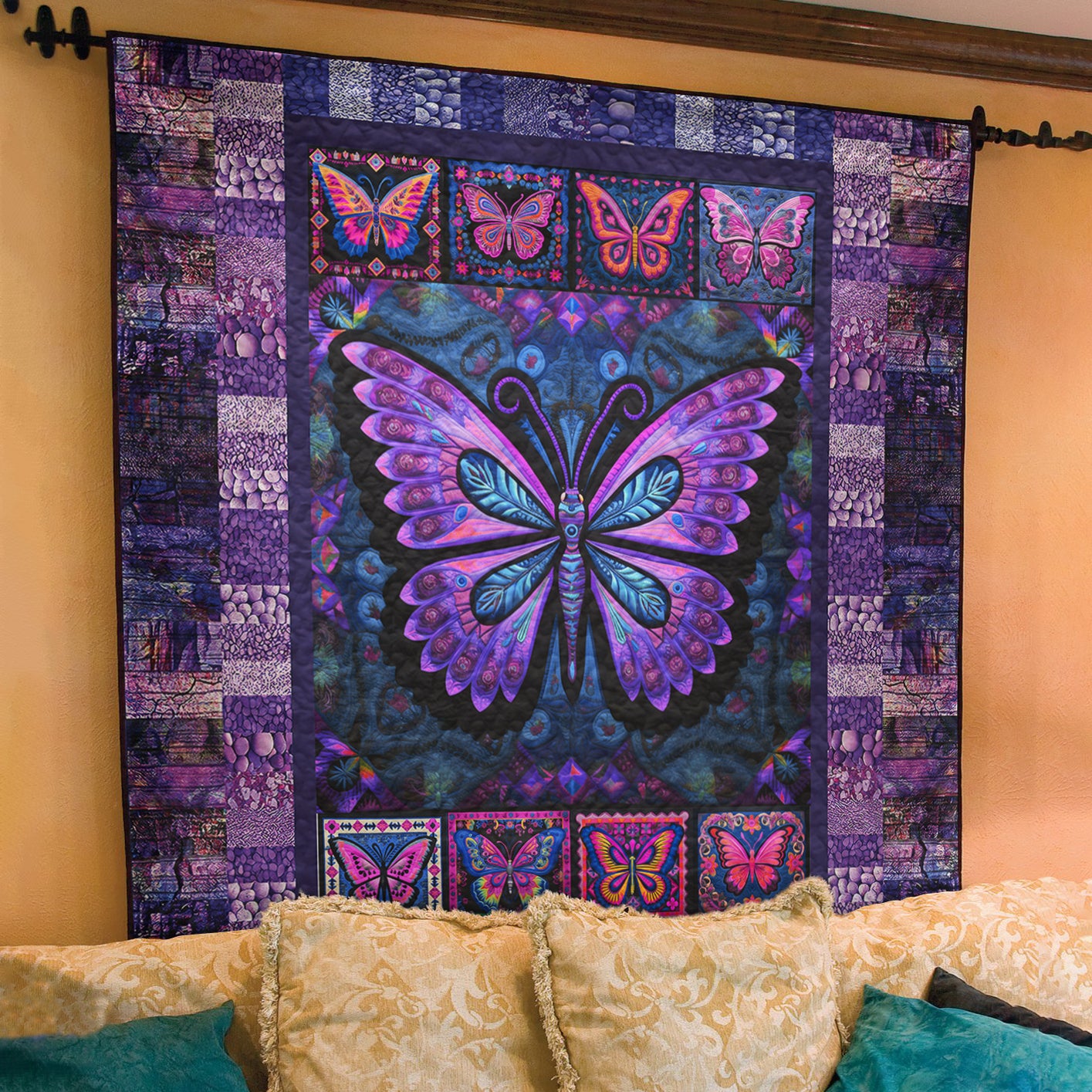Butterfly Art Quilt HN131002T