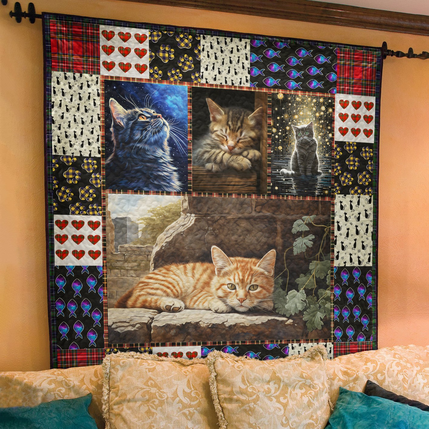 Cat BI030717B TBG Art Quilt