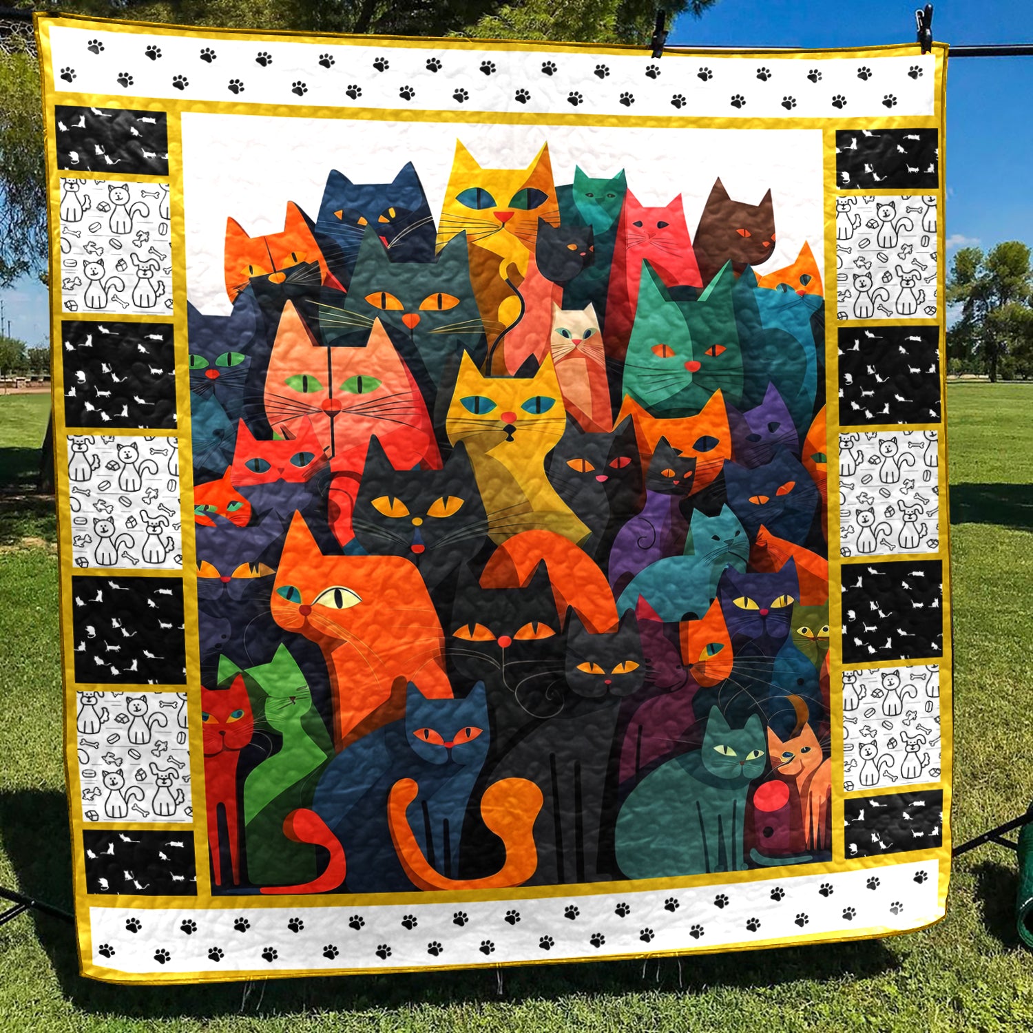 Cat CL14100061MDQ Art Quilt