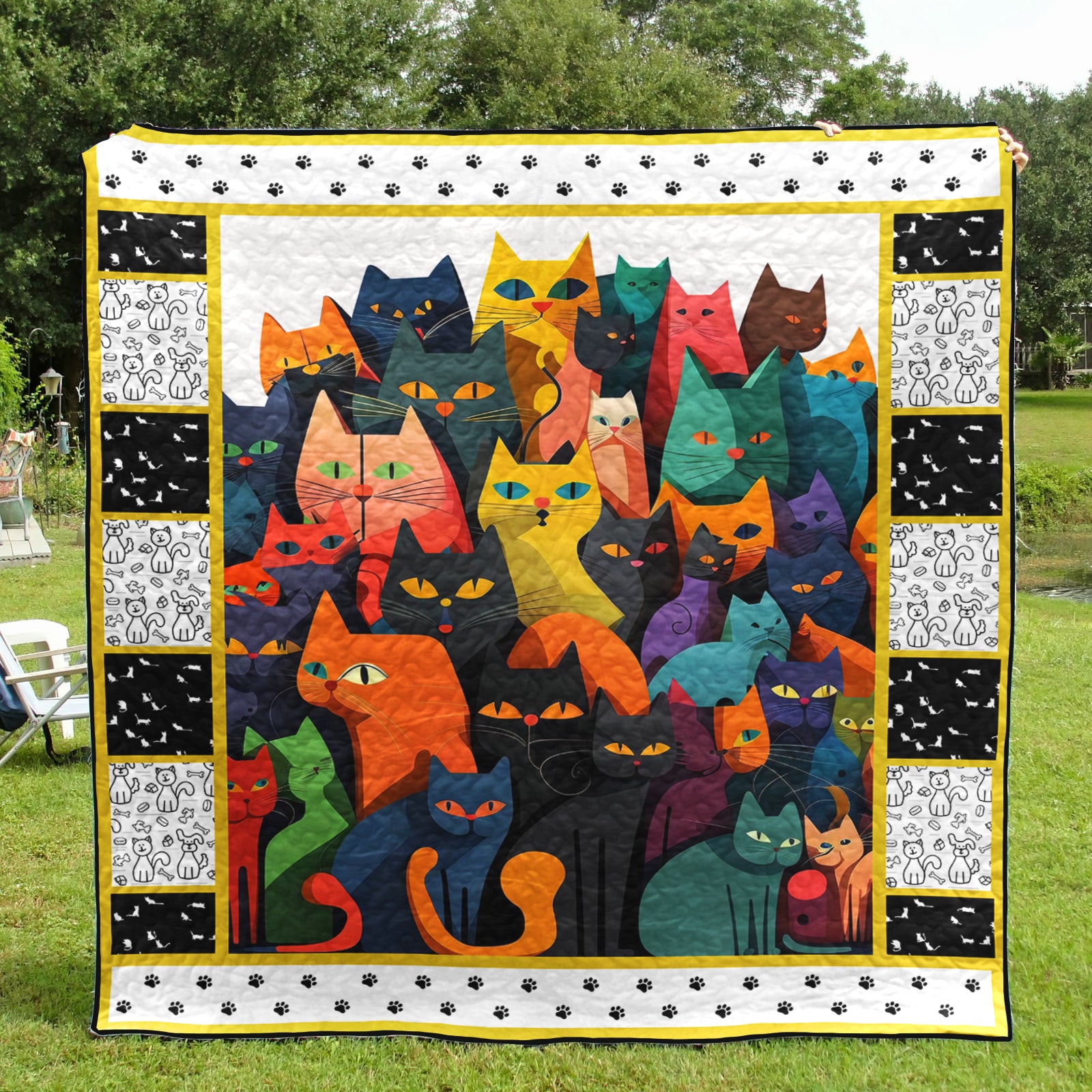 Cat CL14100061MDQ Art Quilt