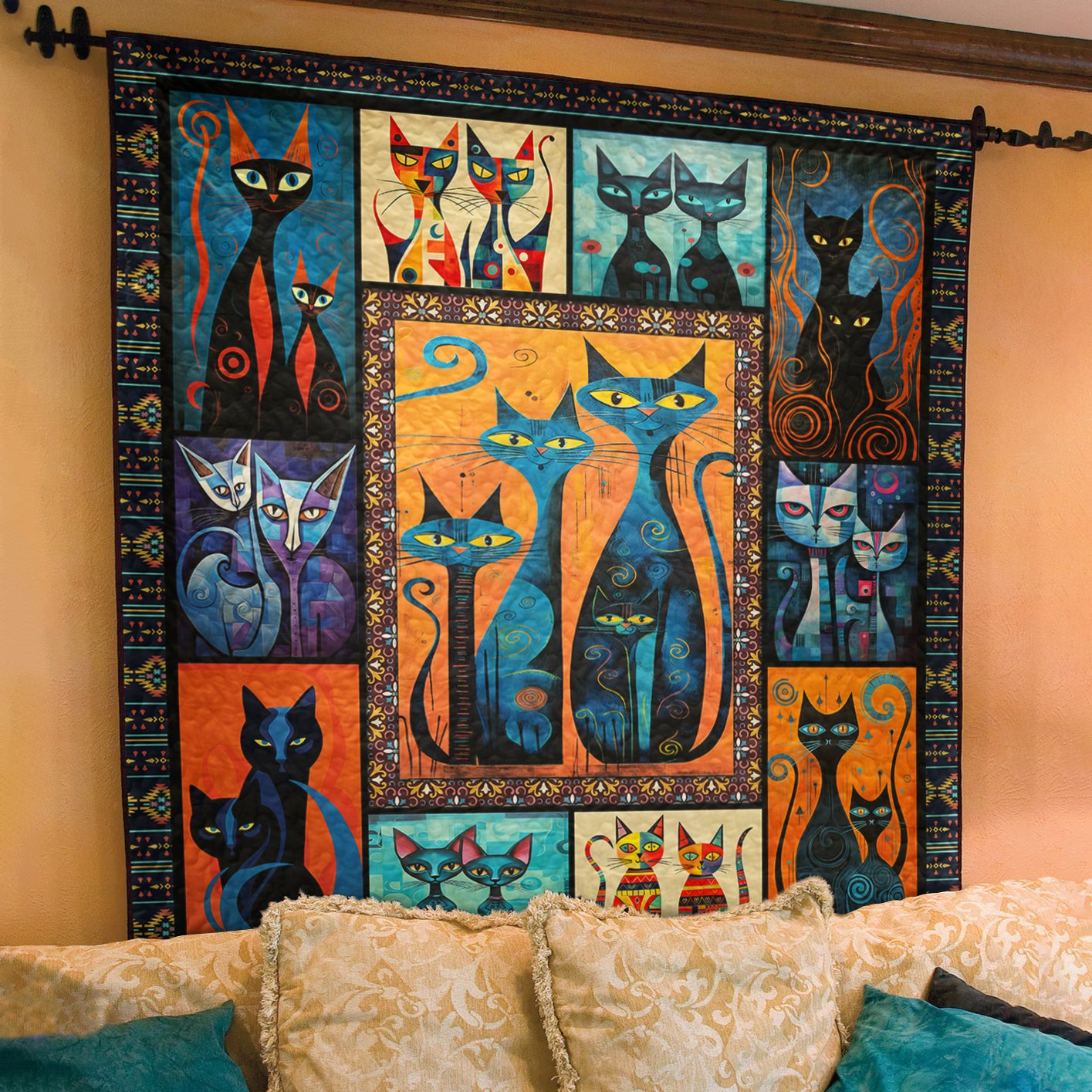 Cats CLH2511031Q Art Quilt