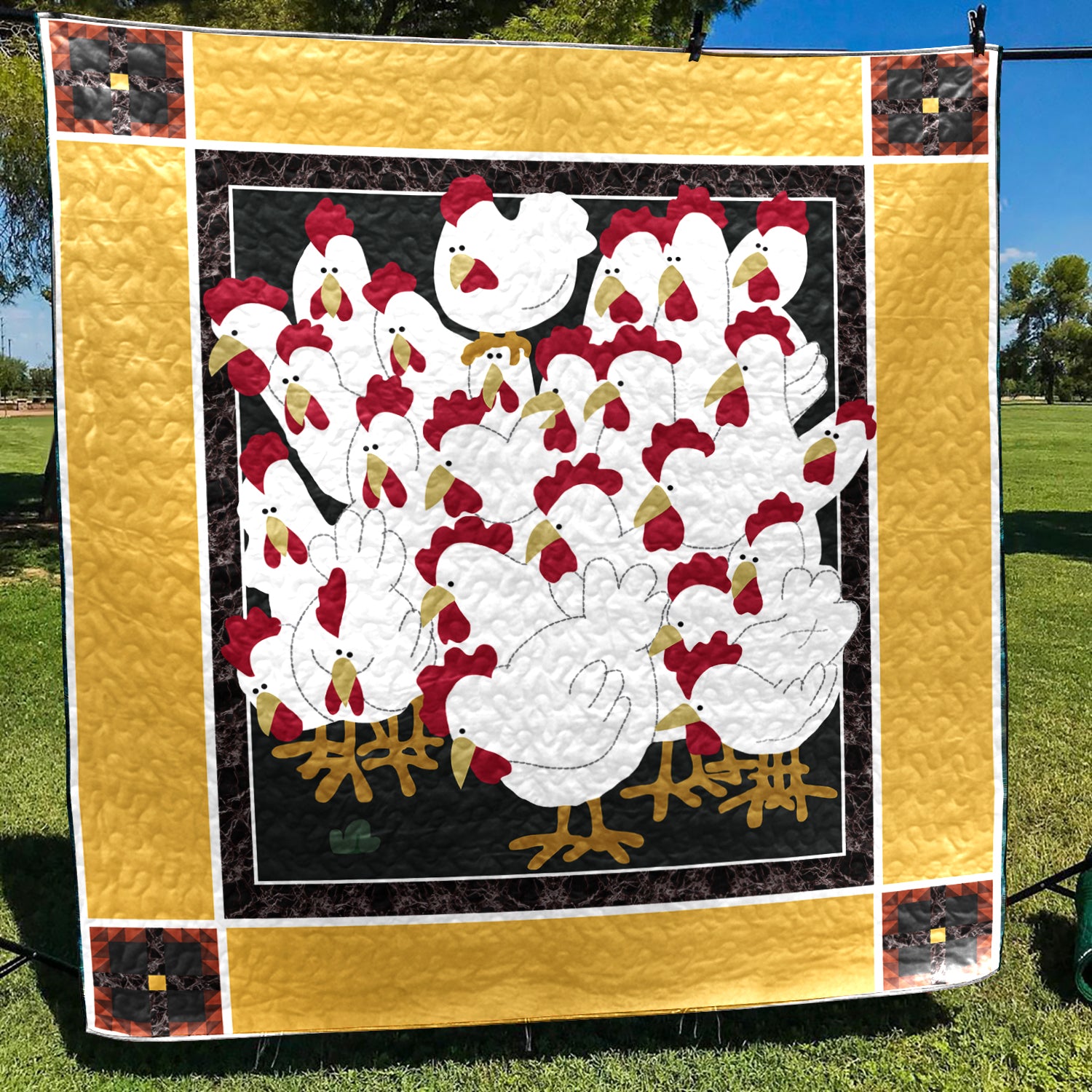 Chickens CLA2110089Q Art Quilt