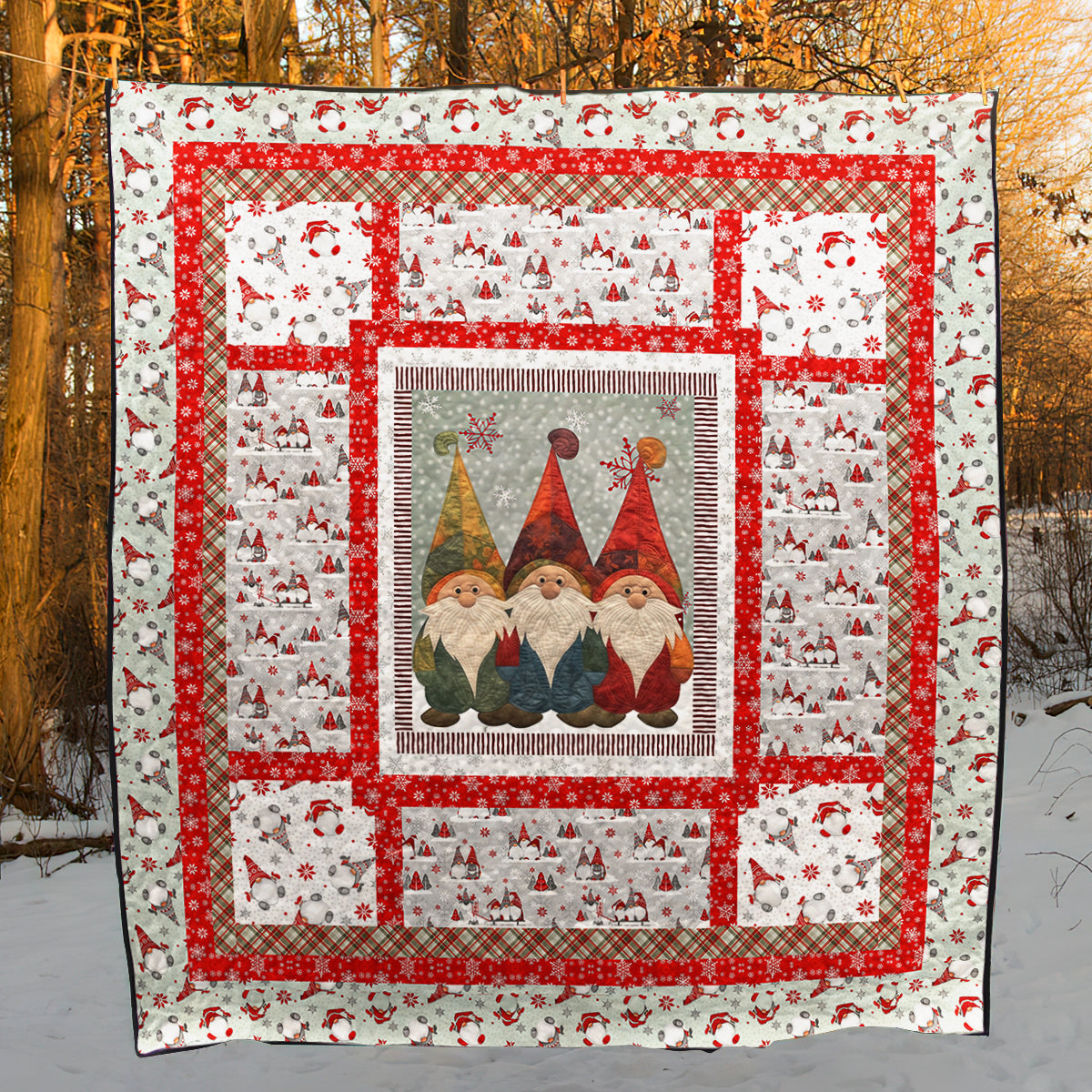 Christmas Gnome CLA2111199Q Art Quilt